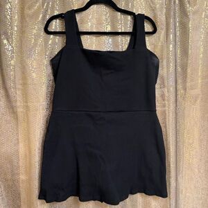 PINK Victorias Secret Black Ribbed Square Neck Active Mini Dress/Shorts XXL 10/1